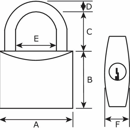 Lijntekening DX hangslot