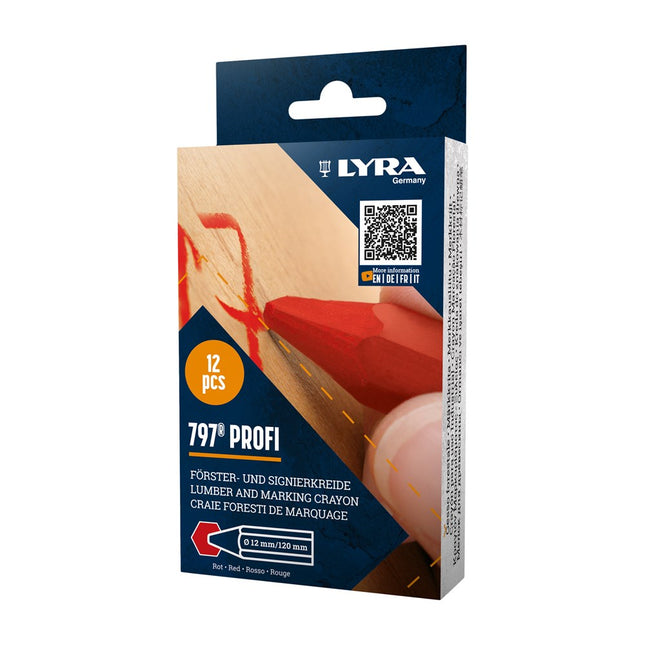Lyra Merkkrijt Zeskant ROOD 12st in DOOS – 4084900550236