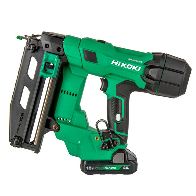 HiKOKI NT1865DSA WXZ ACCU SPIJKERAPPARAAT 18V, BL, 16 GAUGE, MV, 2X 2.0AH IN HSC IV