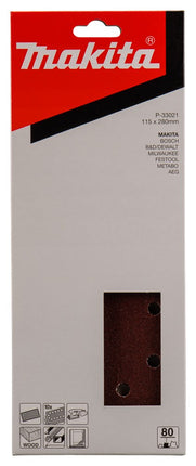 Makita Schuurpapier K 80 115X280 ROOD Schuurvel Red G. – P-33021