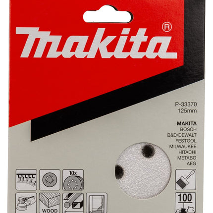 Makita Klitschuursch. K100 125mm 10 White Velcro – P-33370