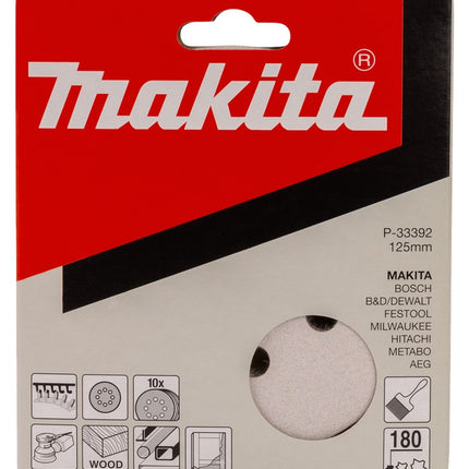 Makita Klitschuursch. K180 125mm 10 White Velcro – P-33392