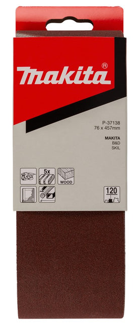 Makita SET Schuurbanden 76X457 5 stuks K120 – P-37138