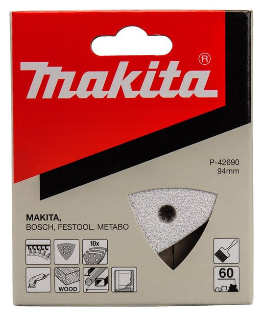 Makita SET Schuurvel K60 10st Wit 3-K White V. – P-42690