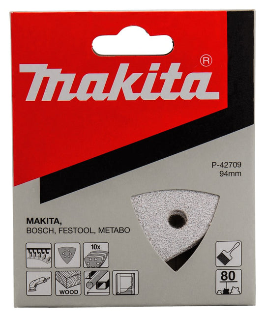 Makita SET Schuurvel K80 10st Wit 3-K White V. – P-42709