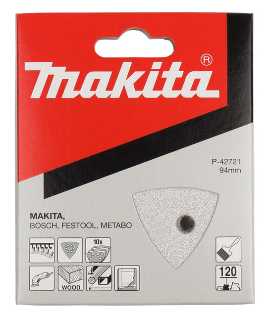 Makita SET Schuurvel K120 10st Wit 3-K White V. – P-42721