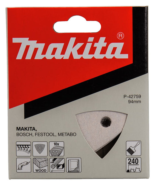Makita SET Schuurvel K240 10st Wit 3-K White V. – P-42759