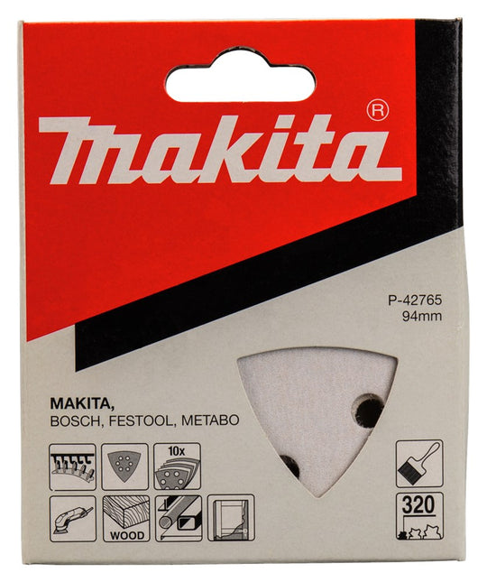 Makita SET Schuurvel K320 10st Wit 3-K White V. – P-42765