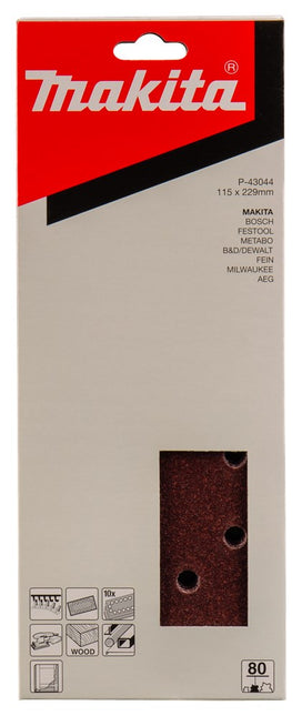 Makita Schuurpapier K80 115X228 ROOD – P-43044