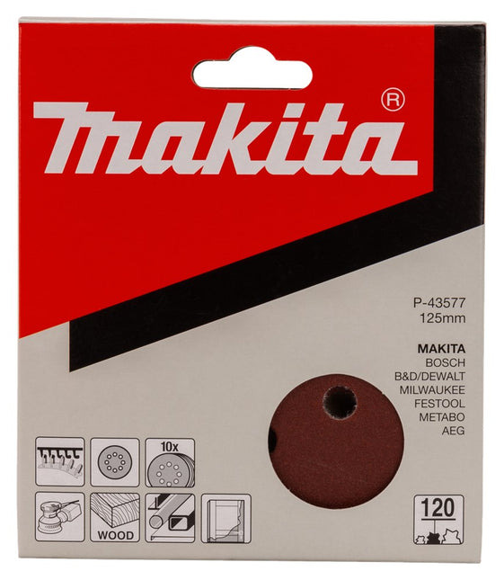 Makita Schuurschijf 125mm K120 Red Velcro – P-43577