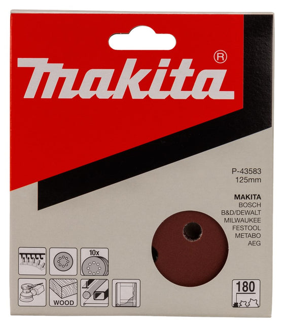 Makita Schuurschijf 125mm K180 Red Velcro – P-43583