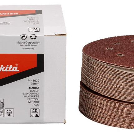 Makita Schuurschijf 125mm K40 Red Velcro – P-43620