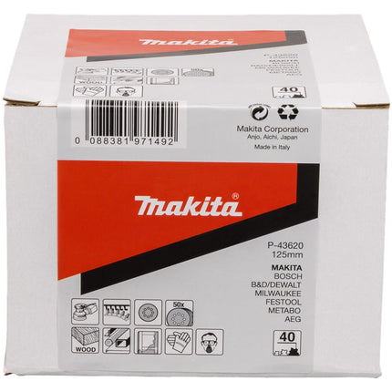Makita Schuurschijf 125mm K40 Red Velcro – P-43620