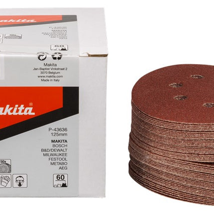 Makita Schuurschijf 125mm K60 Red Velcro – P-43636
