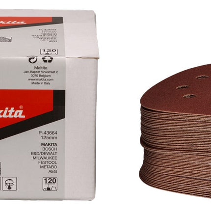 Makita Schuurschijf 125mm K120 Red Velcro – P-43664