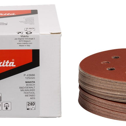 Makita Schuurschijf 125mm K240 Red Velcro – P-43686