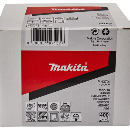 Makita Schuurschijf 125mm K400 Red Velcro Schuurvel – P-43701