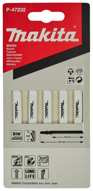 Makita Decoupeerzaagblad met 55mm T118BF Decoupeerzaagblad Metaal – P-47232
