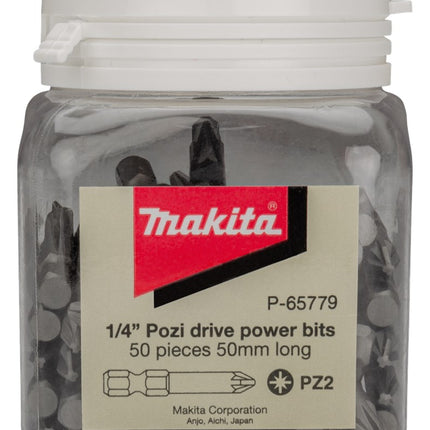 Makita Schroefbit PZ2X50mm in POT 50 stuks – P-65779