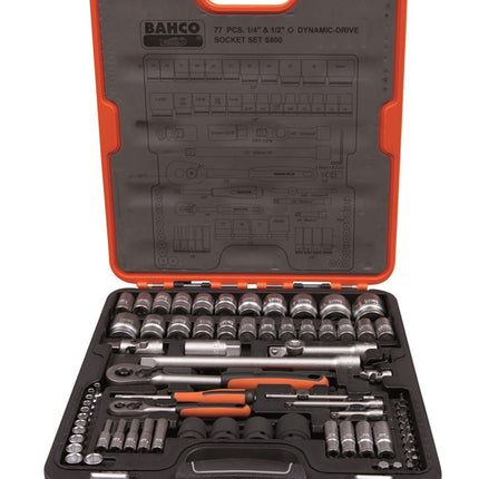 Bahco Doppenset 1/4" 1/2" 77D – S800