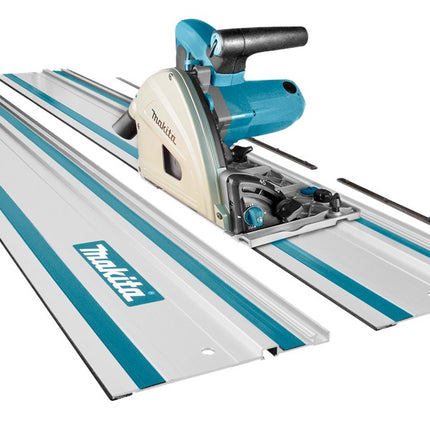 Makita SP6000J1X2 230V Invalcirkelzaag 165mm 2 Geleiderails 230V Set met Geleiderail in Foudraal
