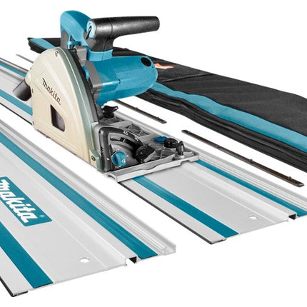 Makita SP6000J1X2 230V Invalcirkelzaag 165mm 2 Geleiderails 230V Set met Geleiderail in Foudraal