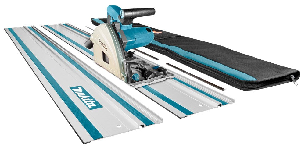 Makita SP6000J1X2 230V Invalcirkelzaag 165mm 2 Geleiderails 230V Set met Geleiderail in Foudraal