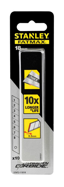 STANLEY CARBIDE RESERVE AFBREEKMES 18MM 10 STUKS