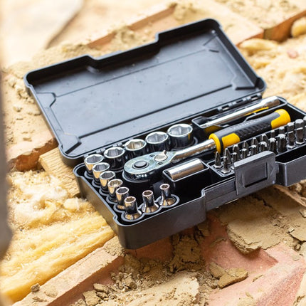 STANLEY DOPSLEUTELSET  COMPACT 1/4"     37-DELIG