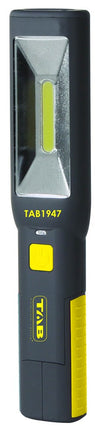 TAB1947 COB-LED looplamp met zaklamp, accu, 2 ophanghaken, magneten, zwenkende voet, USB