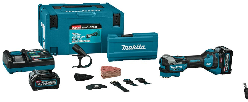 MAKITA TM001GD201 MULTITOOL 40V MAX     MET ACCESSOIRE PAKKET EN ACCU'S/LADER