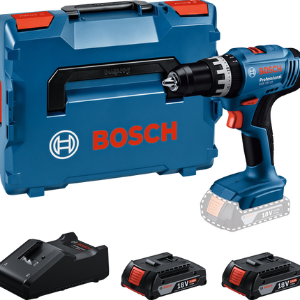 BOSCH GSB 18V-25 KLOPSCHROEFBOORMACHINE L-BOXX - 2X GBA 18V 2,0 AH EN LADER