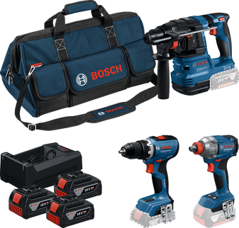 BOSCH 3-TOOLKIT 18V GSR+GDX+GBH