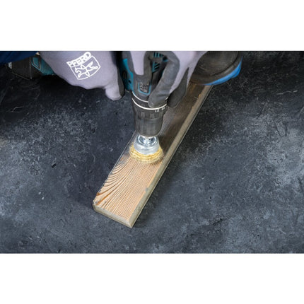 Afbeelding PFERD TOOLS komborstel, ongetordeerd, universeel voor boormachine, op stift POS TBU 50/6 MES 0,20 UNIVERSAL (1)