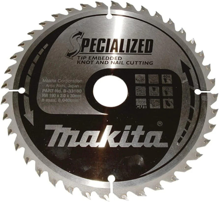 Makita Cirkelzaagblad Hout 190x30x2mm 40T - B-33180