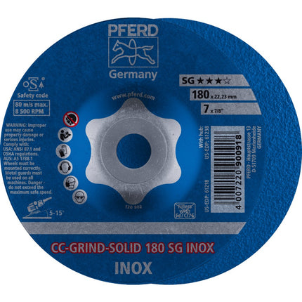 Afbeelding PFERD TOOLS afbraamschijf ergonomisch CC-GRIND-SOLID SG-INOX
