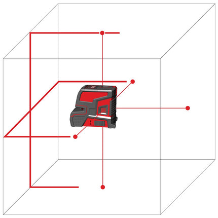 Levelfix CL206R Kruis PUNT Lijnlaser Setrood met Statief 1,5M – 556226