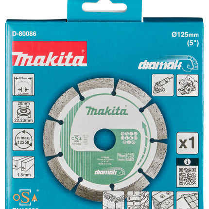Makita Diamantschijf 125x22,23x1,8mm - D-80086