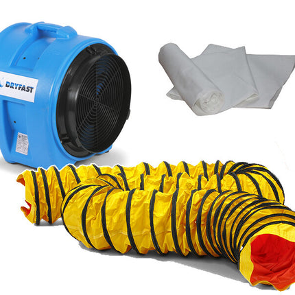 Dryfast DAF7500LSAU Stofafzuigset Auxiaal Ventilator met Slang 10m en Stofzak