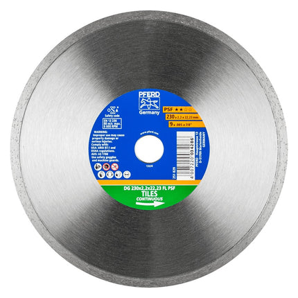 Afbeelding PFERD TOOLS diamant-doorslijpschijven voor de bouwindustrie, uitvoering met gesloten rand psf DG 230 x 2,2 x 22,23 FL PSF (ZA)