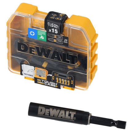 DeWALT Impact Torsion 15-delige Mixed Tic Tac + Schroefgeleider DT70522T-QZ
