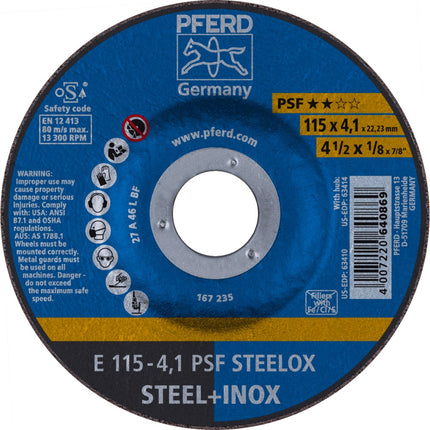 Afbeelding PFERD TOOLS afbraamschijf rvs E PSF STEELOX