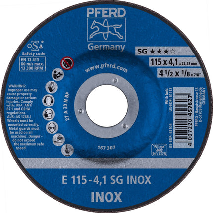 Afbeelding PFERD TOOLS afbraamschijf rvs E SG INOX