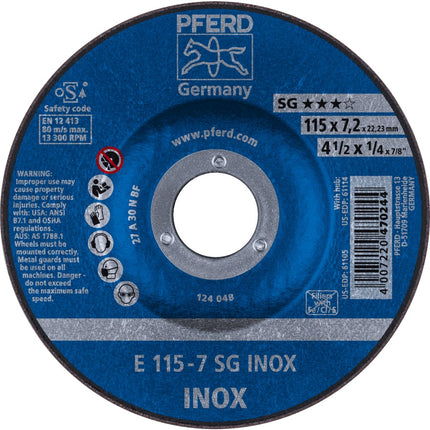 Afbeelding PFERD TOOLS afbraamschijf rvs E SG INOX