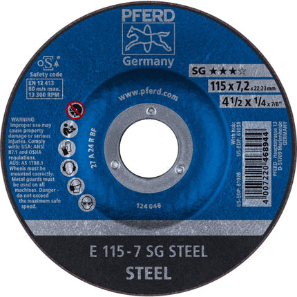 Afbeelding PFERD TOOLS afbraamschijf staal/rvs E SG STEEL