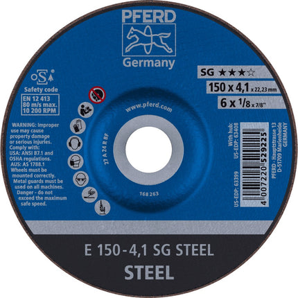Afbeelding PFERD TOOLS afbraamschijf staal/rvs E SG STEEL