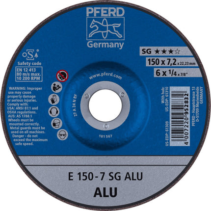Afbeelding PFERD TOOLS afbraamschijf non ferro metalen E SG ALU