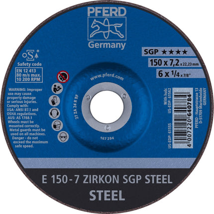 Afbeelding PFERD TOOLS afbraamschijf staal E SGP STEEL