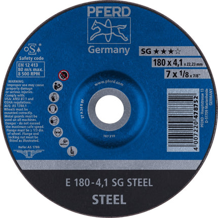 Afbeelding PFERD TOOLS afbraamschijf staal/rvs E SG STEEL