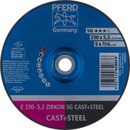 Afbeelding PFERD TOOLS afbraamschijf gietijzer E SG CAST+STEEL